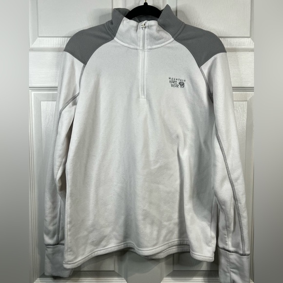 Mountain Hardwear Microchill 2.0 Women’s Fleece Pullover - White/Gray - Sz XL - Picture 1 of 9